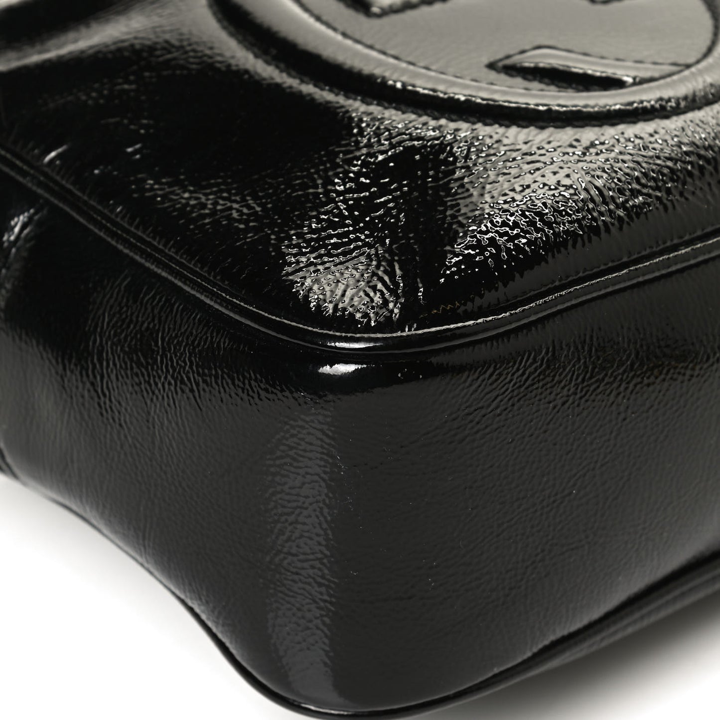 Soft Patent Small Soho Disco Bag Black