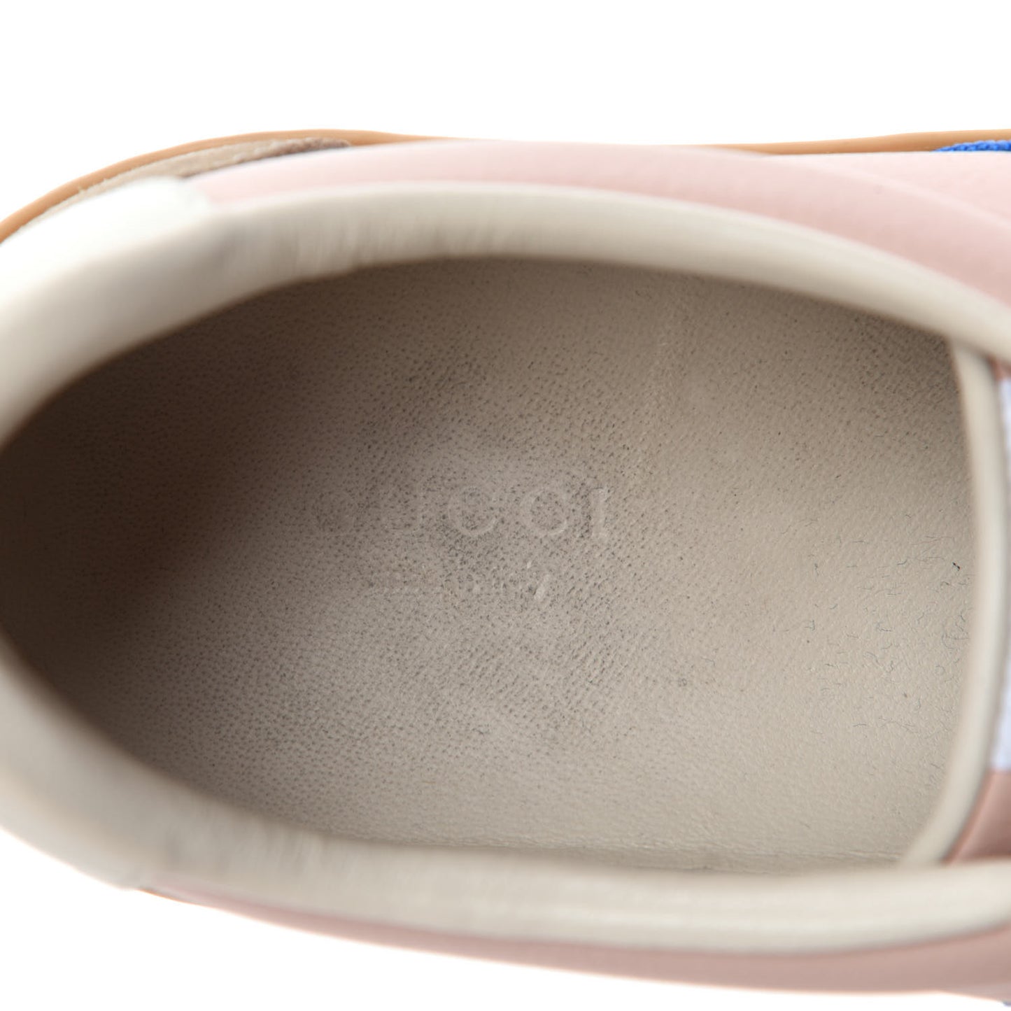 Calfskin Suede Web Womens G74 Sneakers 38.5 Oatmeal Soft Rose