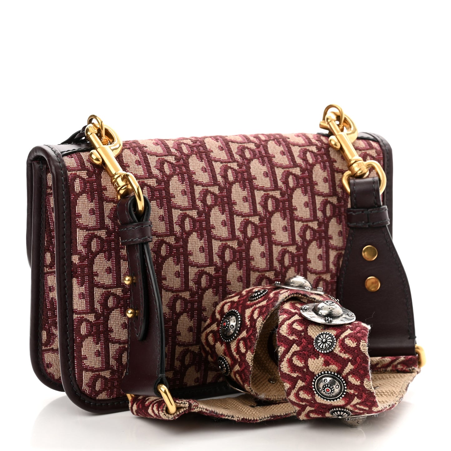 Oblique DiorAddict Flap Bag Burgundy