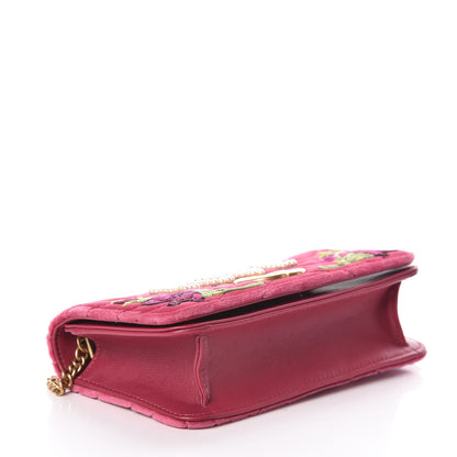 Gucci Velvet Matelasse Love Embroidered GG Marmont Mini Bag Light Raspberry Rose 4 of 9