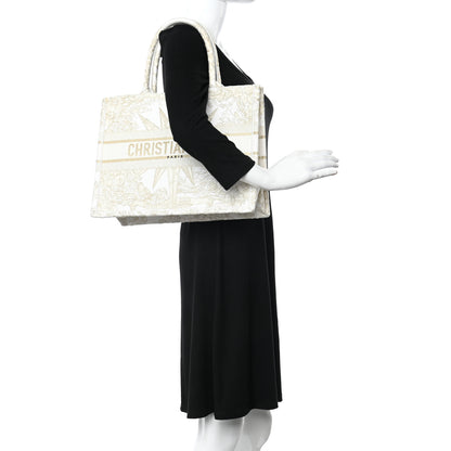 Christian Dior Canvas Embroidered Medium Rêve d'Infini Book Tote Gold 3 of 11