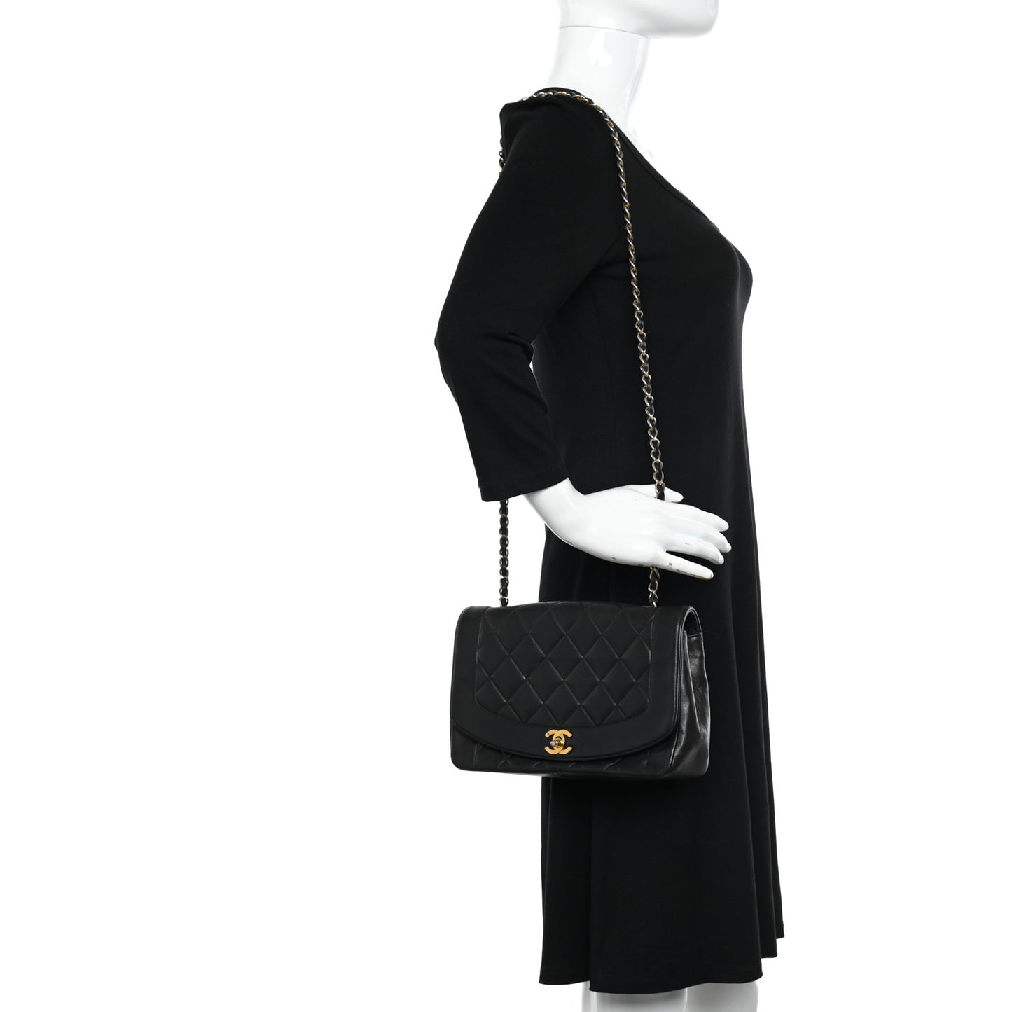 Lambskin Quilted Medium Single Flap Black