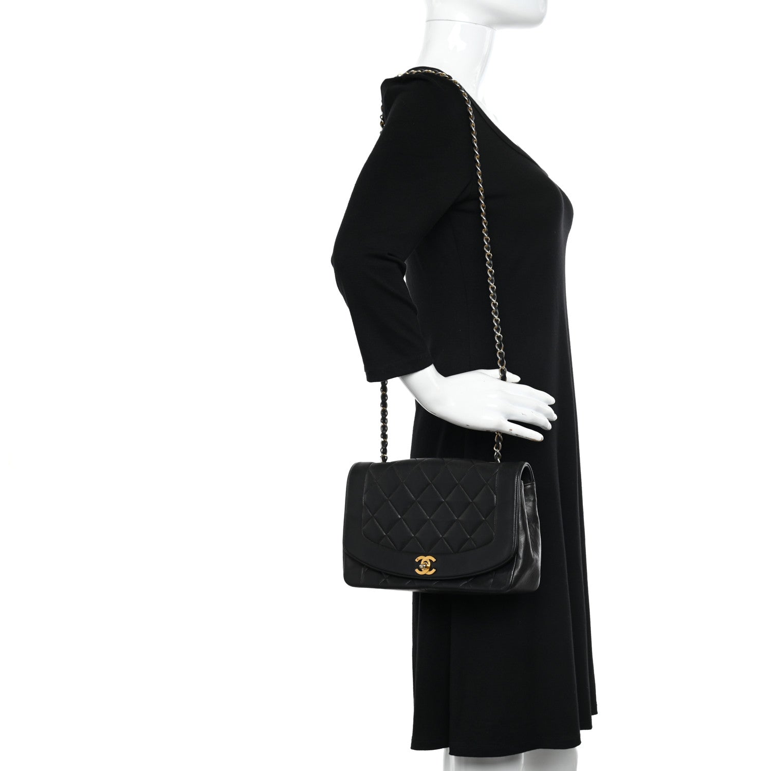 Chanel Lambskin Quilted Medium Single Flap Black 2 of 12