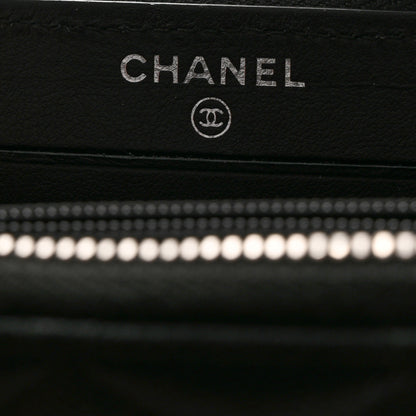 Chanel Iridescent Caviar Quilted Medium Zip Around Wallet Black 6 of 9