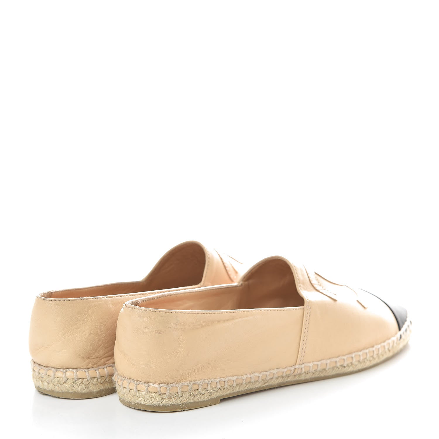 Chanel Lambskin CC Espadrilles 39 Beige Black 3 of 8