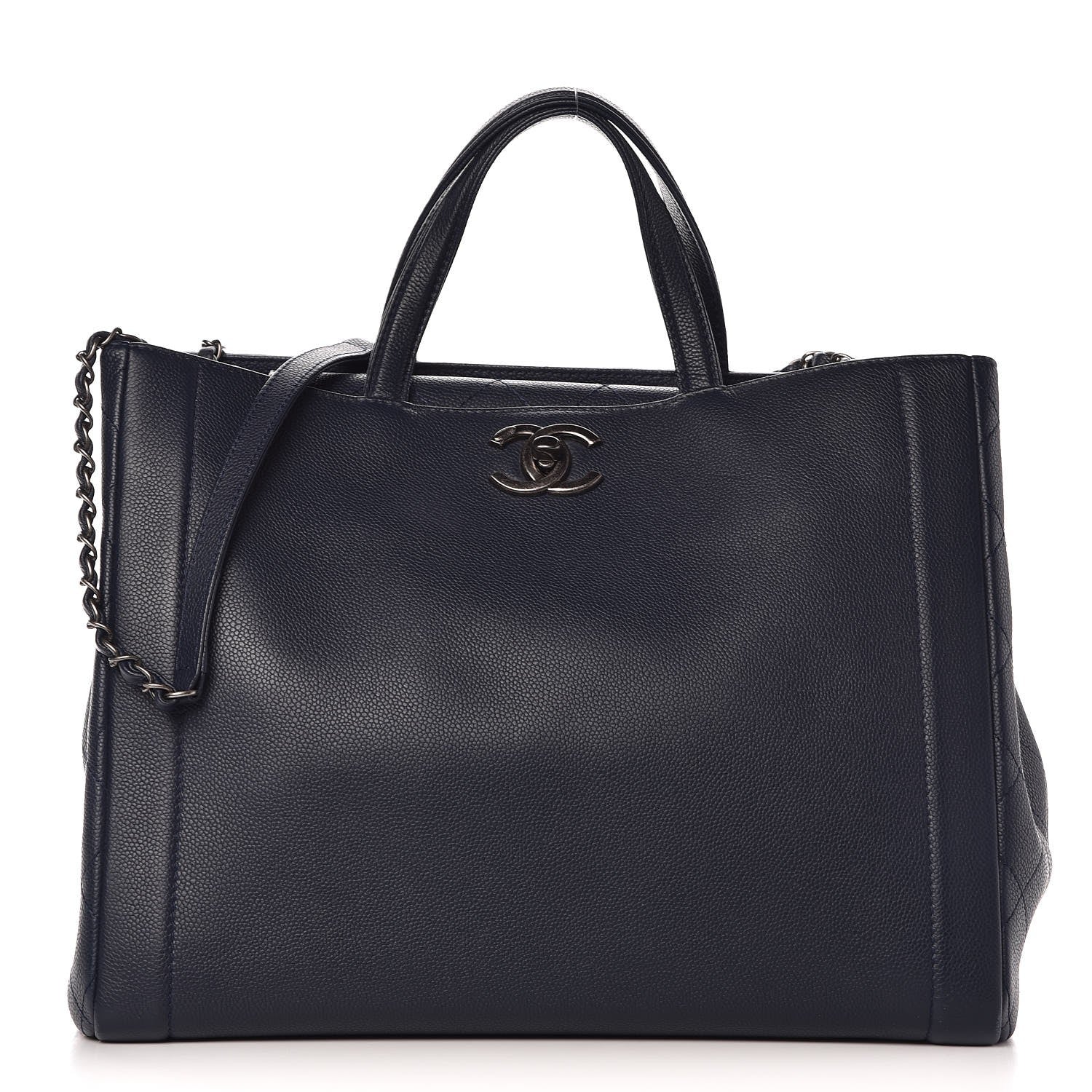 Chanel Caviar Large Shopping Tote Navy 1 of 8