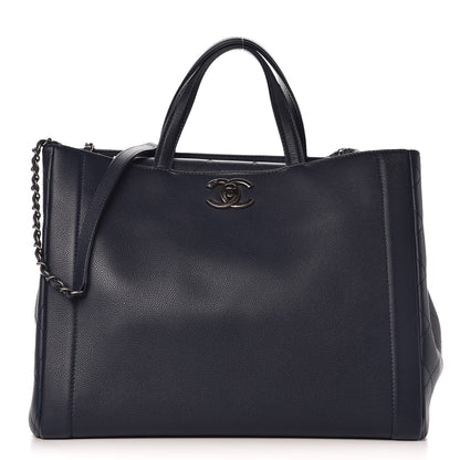 Chanel Caviar Large Shopping Tote Navy 1 of 8