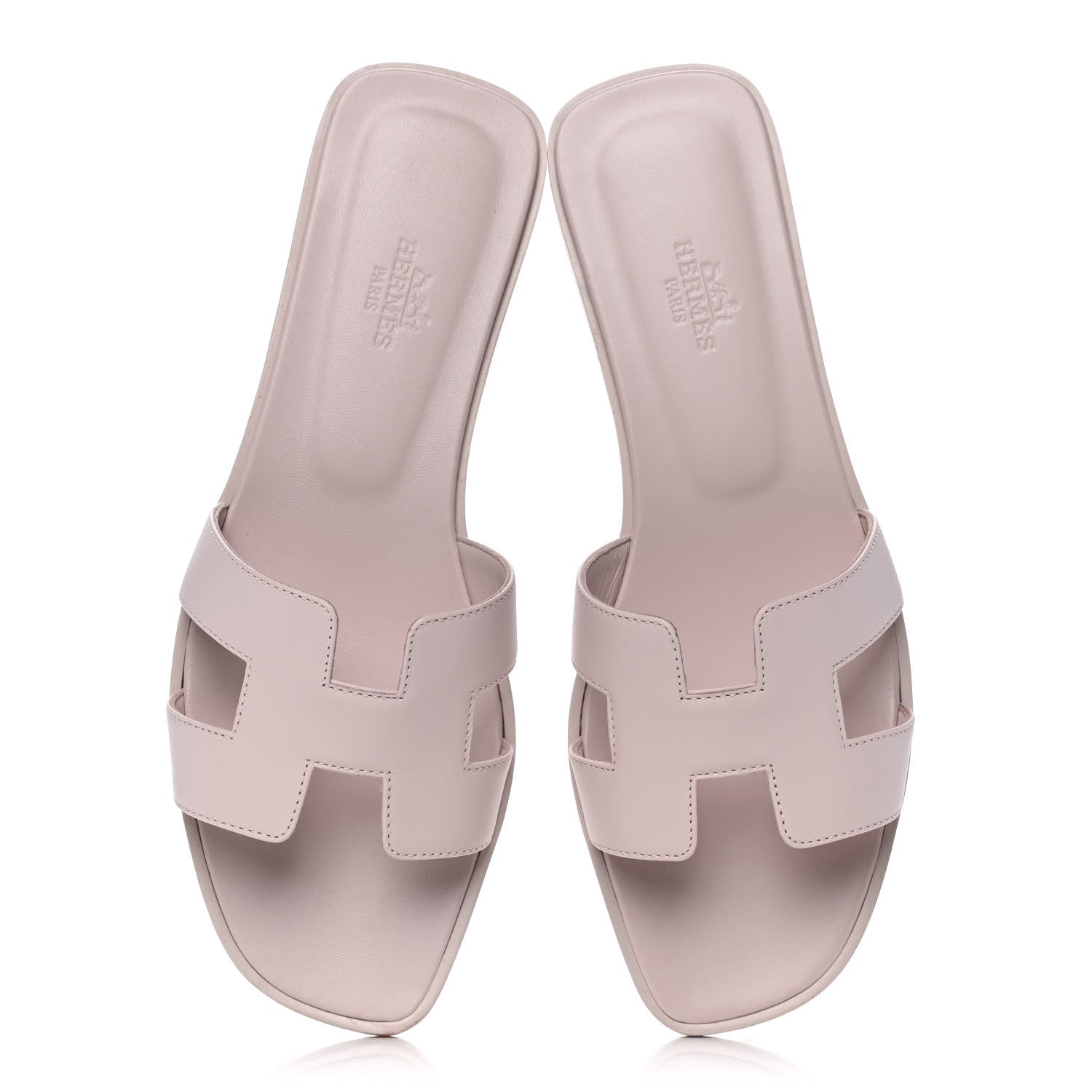 Hermes Calfskin Oran Sandals 38.5 Rose Pétale 5 of 9