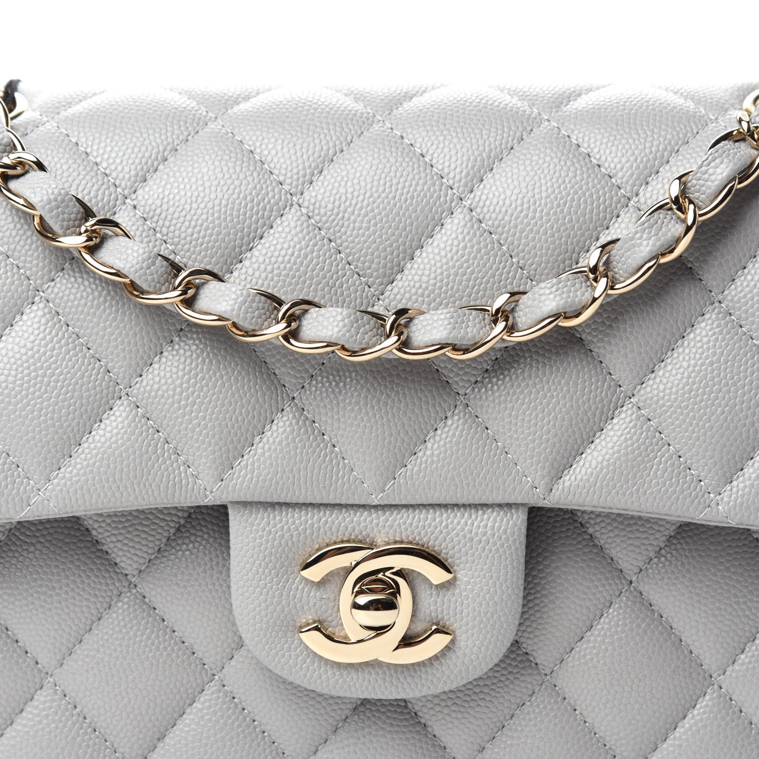 Chanel Caviar Quilted Small Double Flap Grey 10 of 11