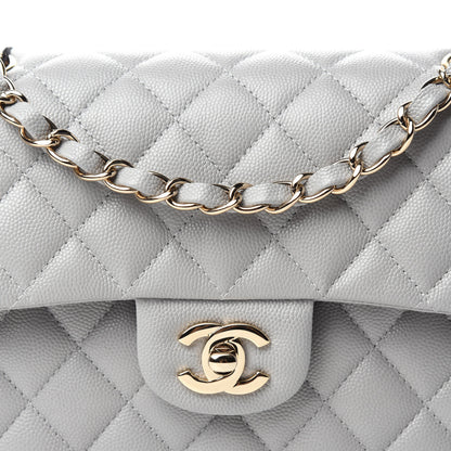 Chanel Caviar Quilted Small Double Flap Grey 10 of 11