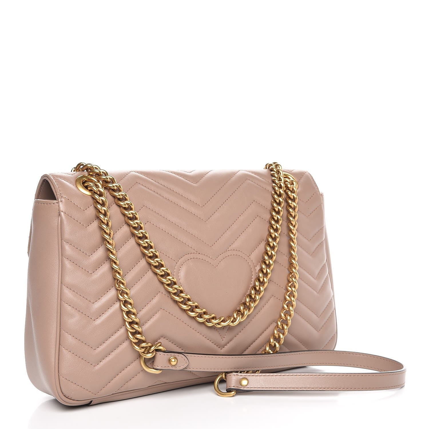 Gucci Calfskin Matelasse Medium GG Marmont Shoulder Bag Porcelain Rose 3 of 7