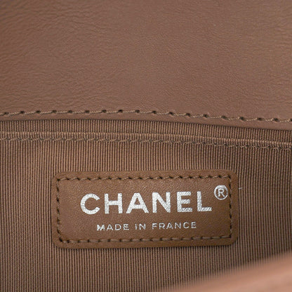 Chanel Calfskin Quilted Medium Boy Top Handle Flap Brown 6 of 11