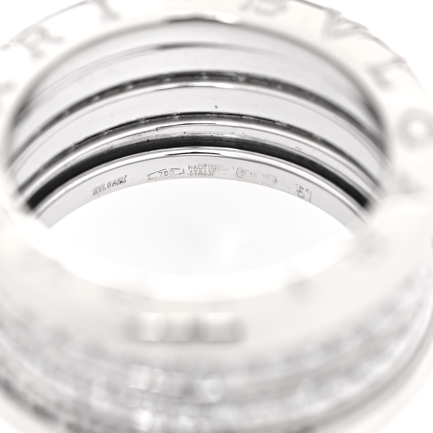 Bulgari 18K White Gold Diamond B.Zero1 Four-Band Full Pave Ring 51 5.75 3 of 4