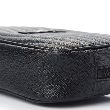 Saint Laurent Grain De Poudre Matelasse Monogram Mini Lou Camera Bag Black 8 of 8