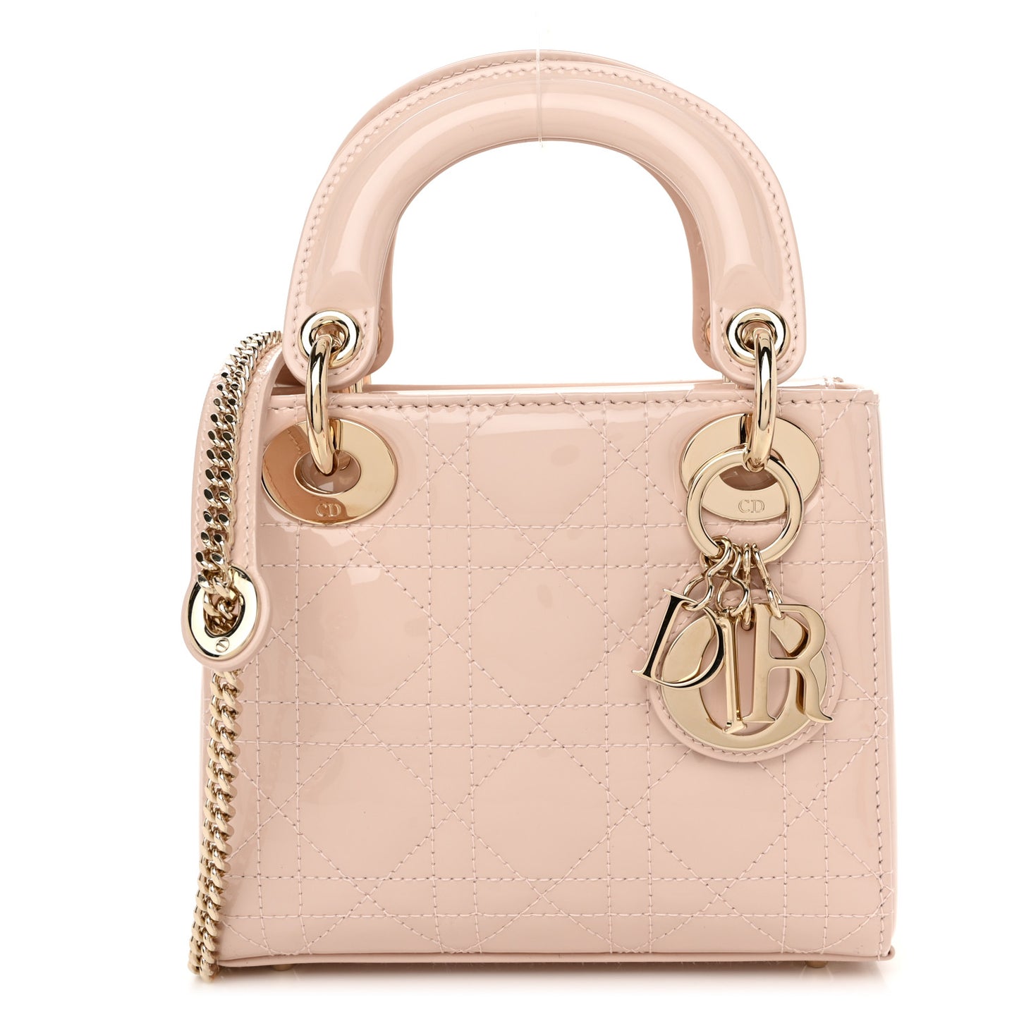 Patent Cannage Mini Lady Dior Light Pink
