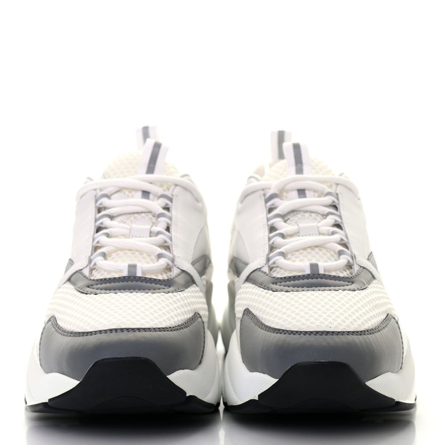 Technical Mesh Calfskin Mens B22 Sneakers 44 White