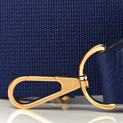 Hermes Toile Taurillon Clemence Shoulder Strap Bleu Encre 3 of 5
