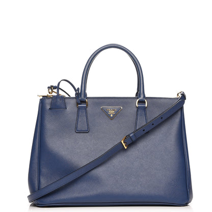 Prada Saffiano Medium Galleria Double Zip Tote Bluette 1 of 11