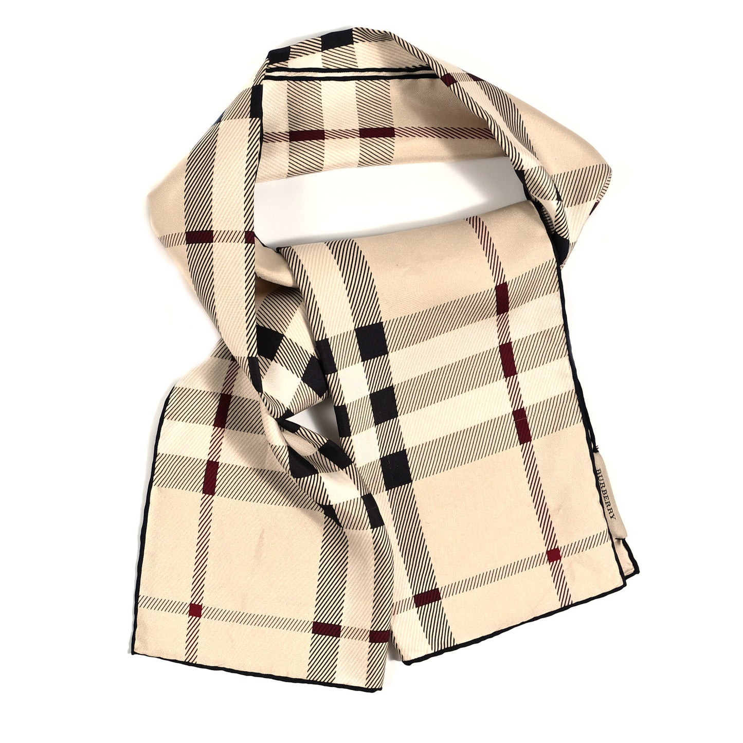 Silk House Check Scarf Beige