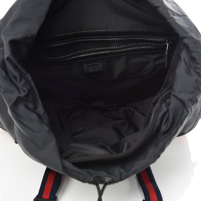 Gucci Techno Canvas Web L'Aveugle Par Amour Embroidered Double Buckle Backpack Black 5 of 14