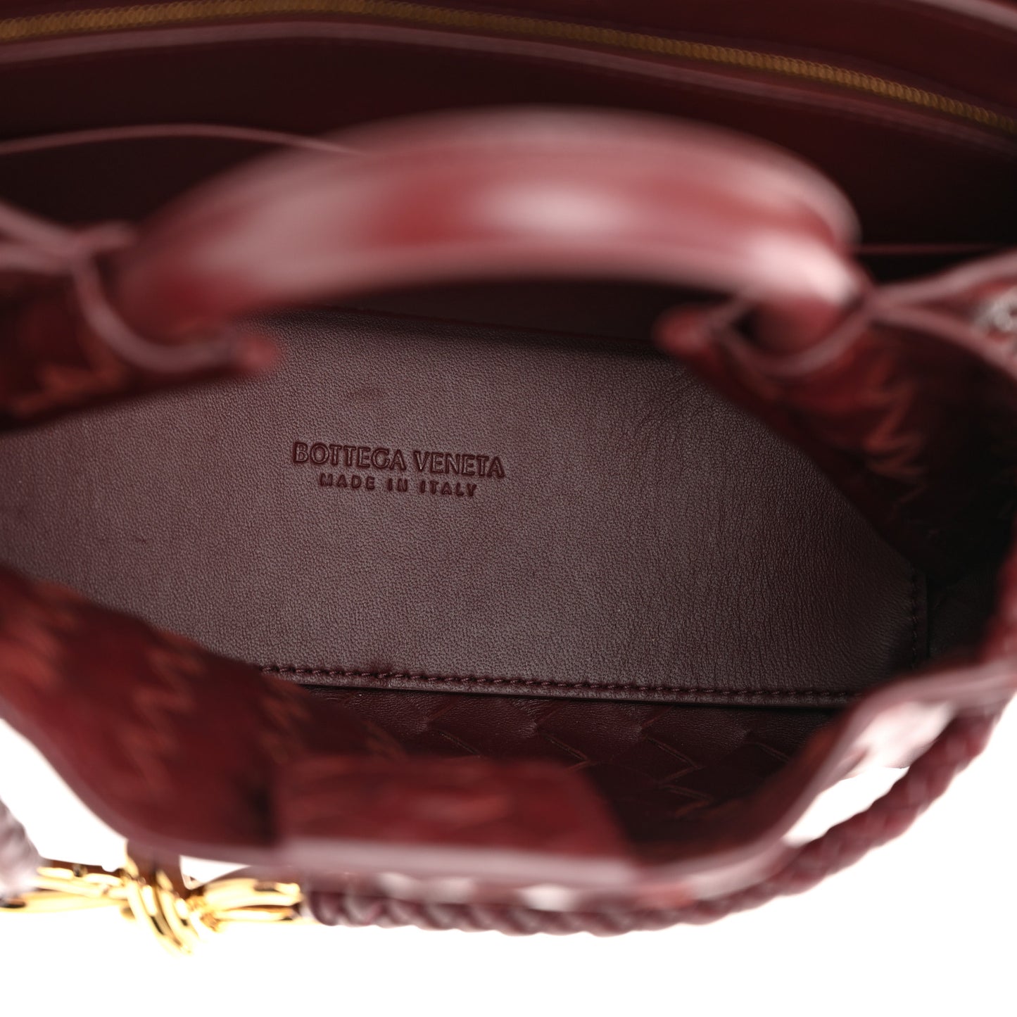 Nappa Intrecciato Small Andiamo Shoulder Bag Barolo