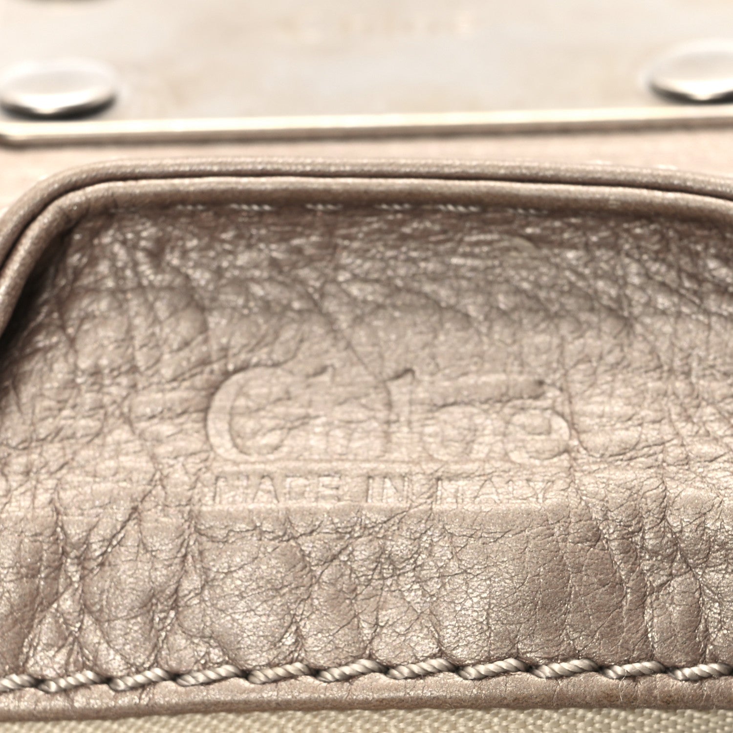 Chloe Metallic Calfskin Paddington Satchel Taupe 6 of 13