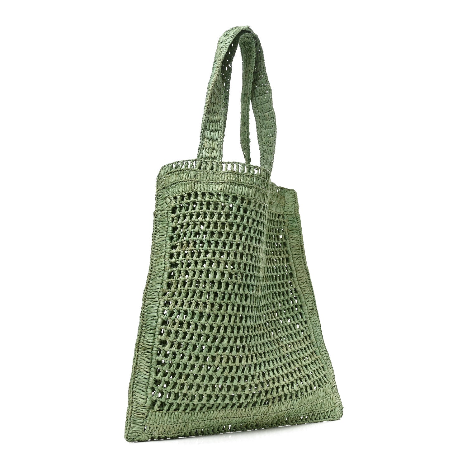 Chloe Raffia Summer Banana Tote Tea Leaf Green 2 of 8