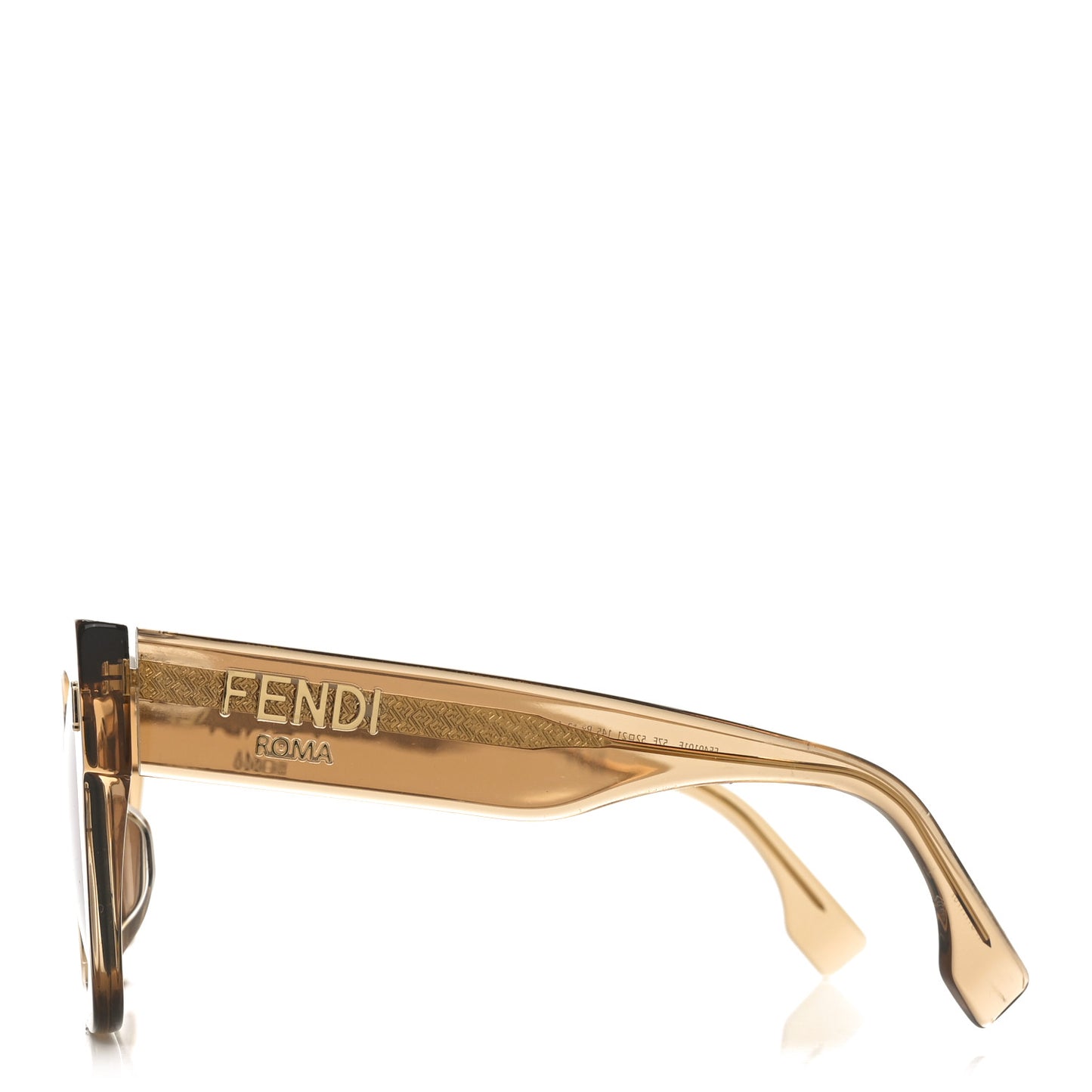 Acetate Fendi Square Sunglasses FE40101F Transparent Light Brown