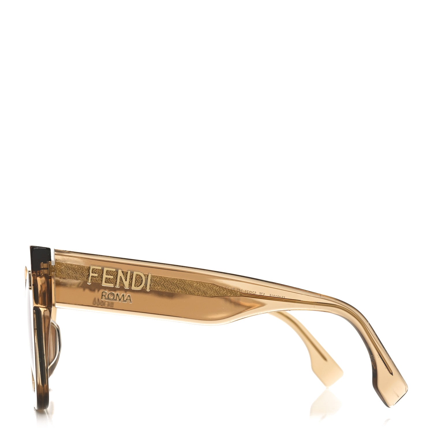 Fendi Acetate Fendi Square Sunglasses FE40101F Transparent Light Brown 3 of 5
