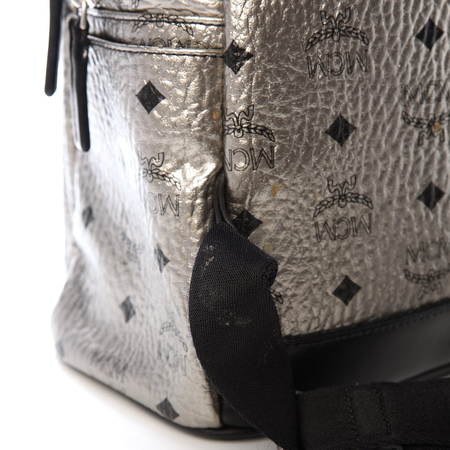 Metallic Visetos Studded Small Stark M Backpack Silver