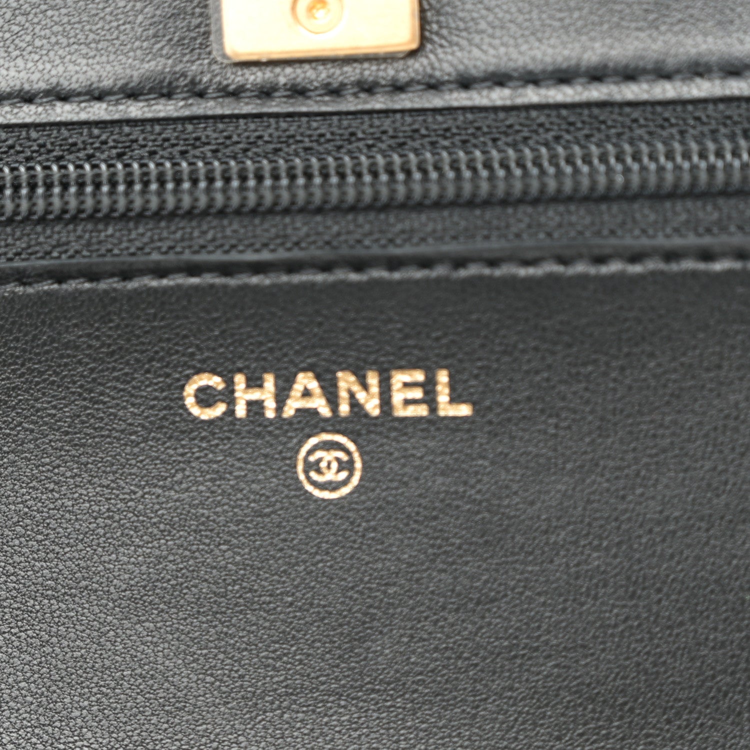 Chanel Lambskin Quilted CC Pearl Crush Wallet on Chain WOC Black 6 of 13