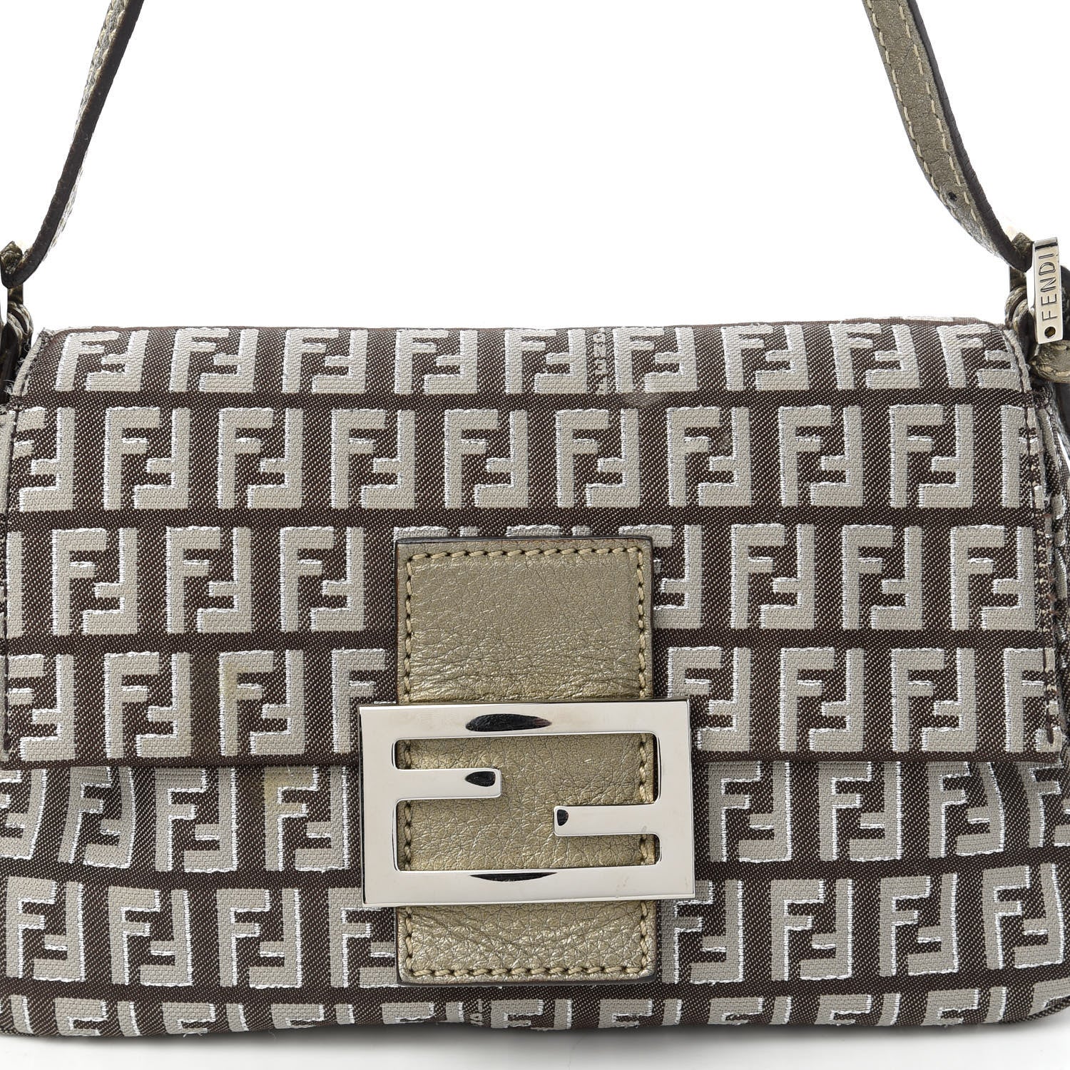 Fendi Zucchino Vachetta Mini Mama Baguette Caffe Argilla Canna di Fucile 10 of 10