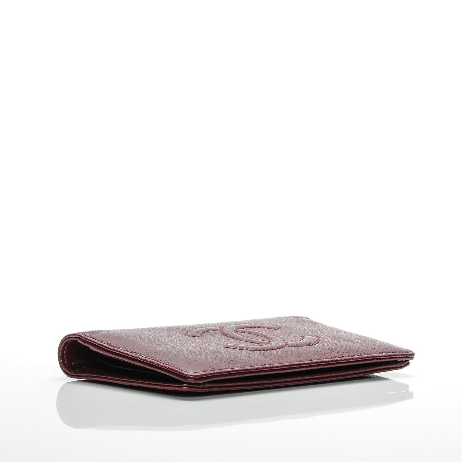 Chanel Caviar Timeless CC Yen Wallet Burgundy 4 of 11