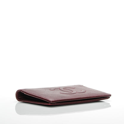 Chanel Caviar Timeless CC Yen Wallet Burgundy 4 of 11