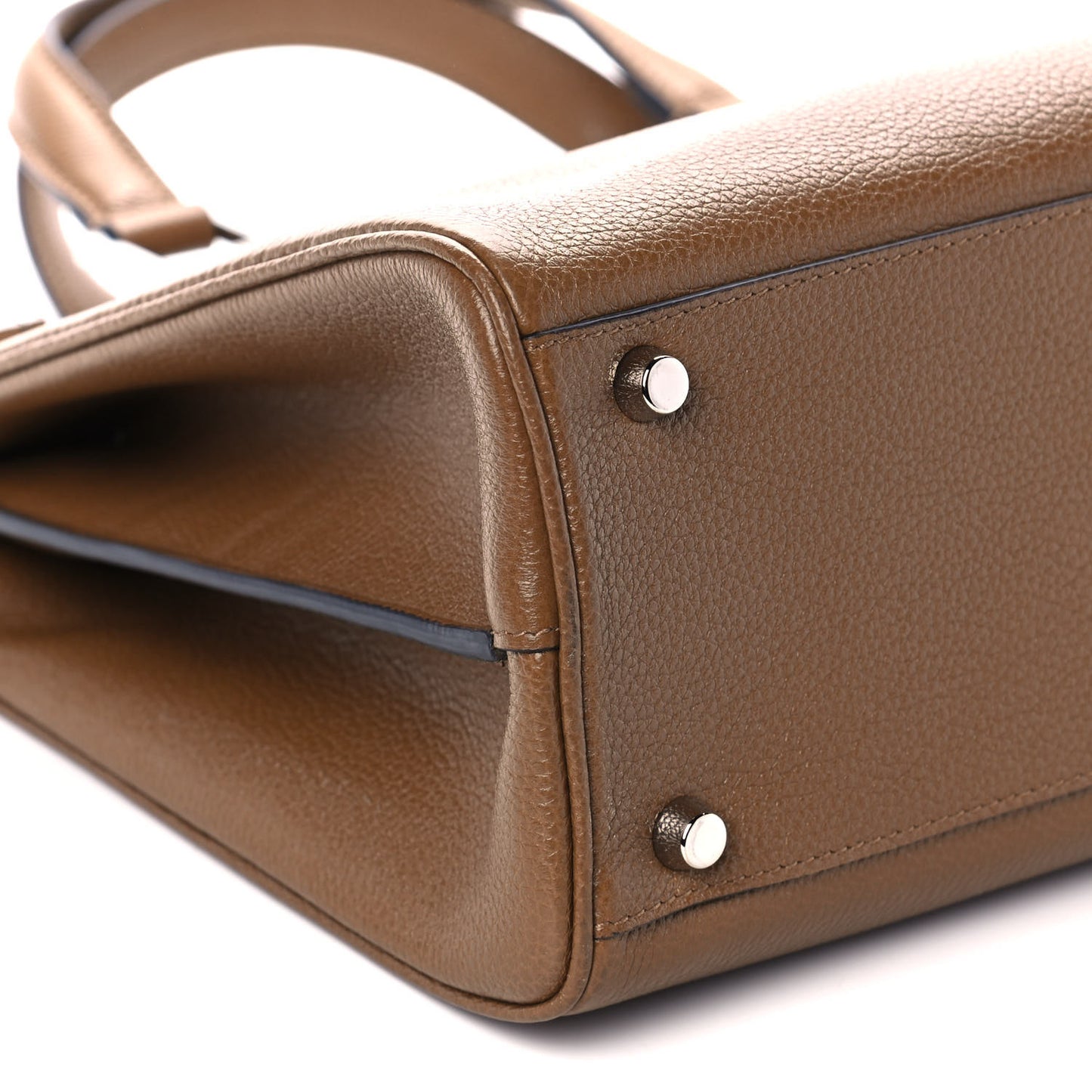 Grainy Calfskin Medium Zumi Top Handle Bag Friky Taupe