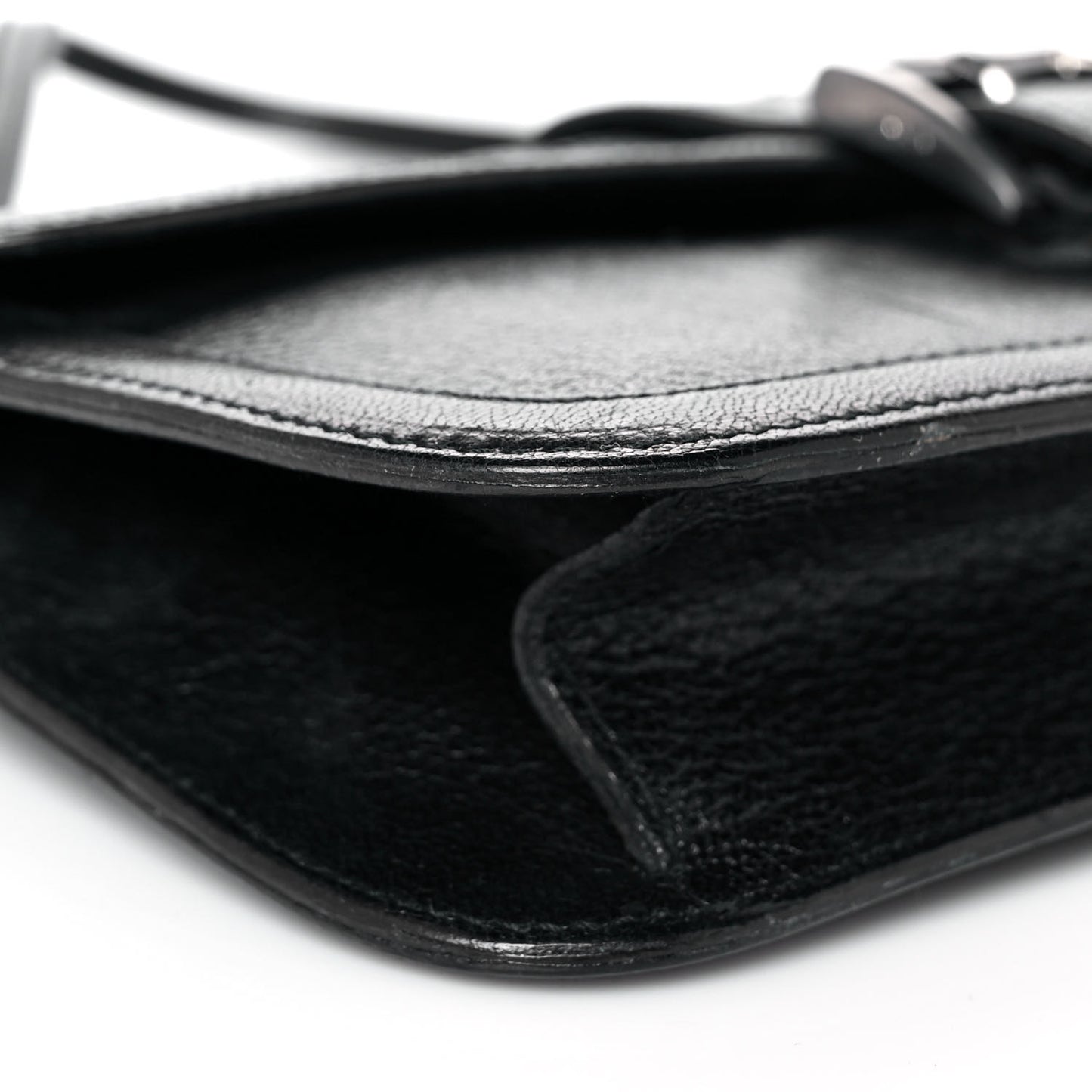 Goatskin Flap Bag Black
