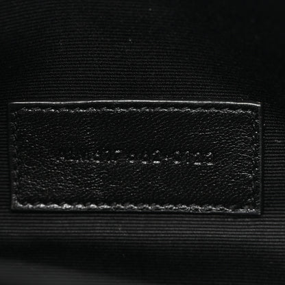 Saint Laurent Grain De Poudre Matelasse Chevron Monogram Envelope Clutch Black 7 of 8