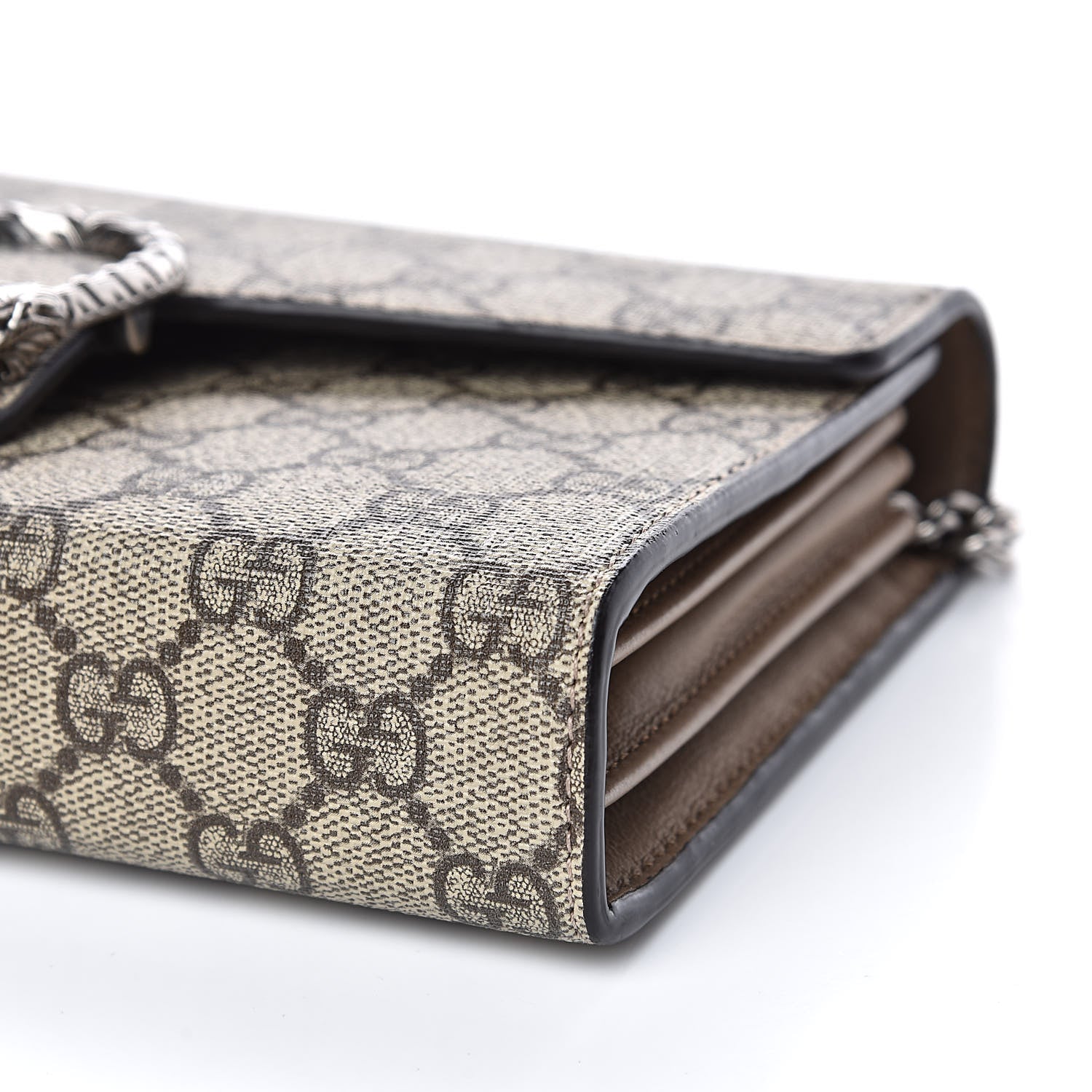 Gucci GG Supreme Monogram Mini Dionysus Chain Wallet Beige Taupe 9 of 11