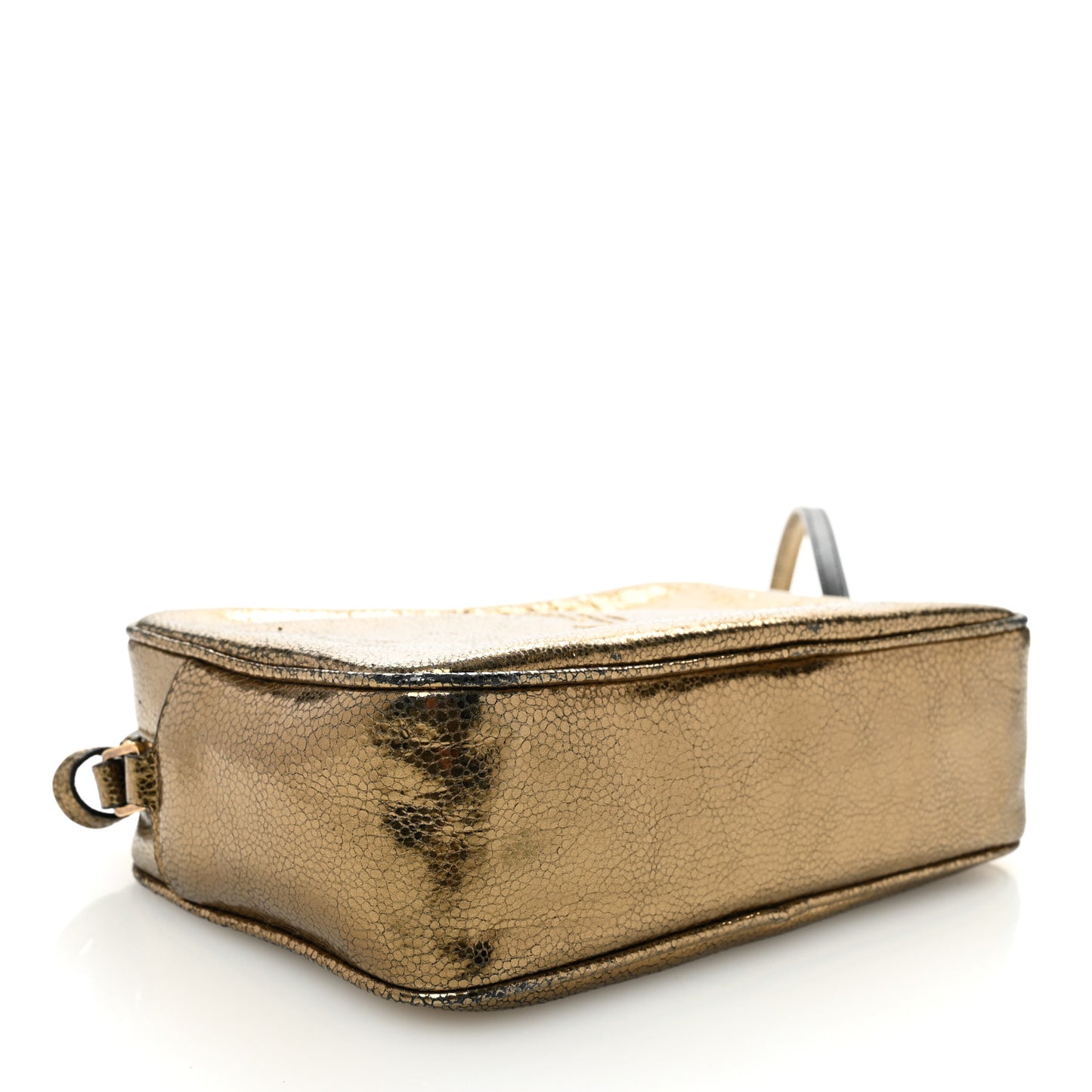 Calfskin Lame Monogram Small Lou Camera Bag Gold Olive