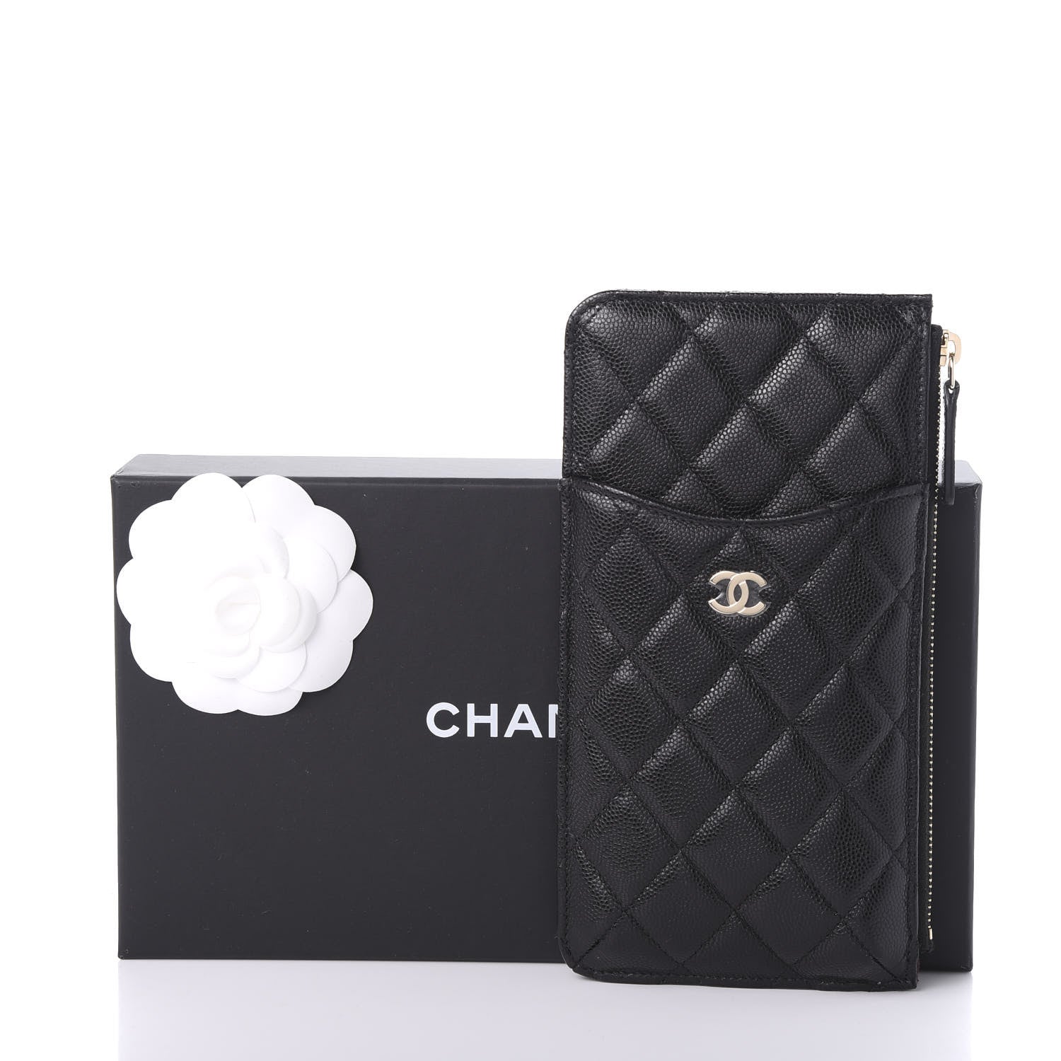 Chanel Caviar Quilted Classic Flat Wallet Pouch Black 11 of 11