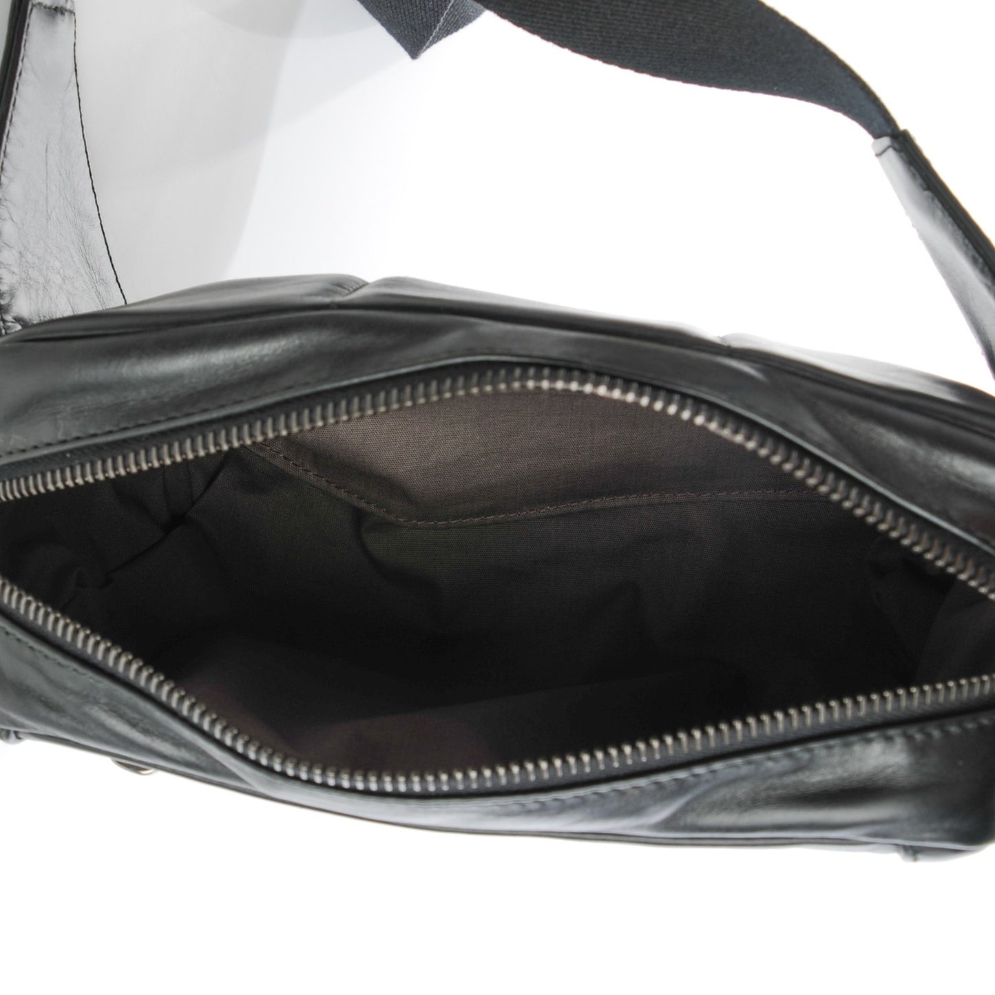 Calfskin Intrecciato Belt Bag Black