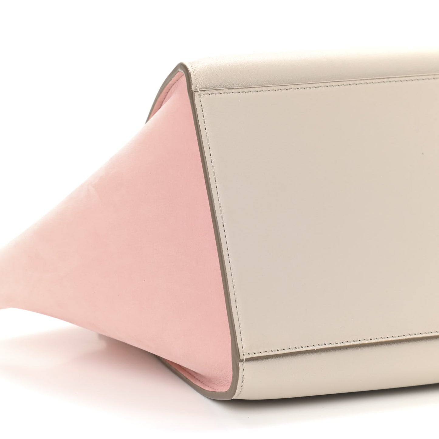 Textured Calfskin Suede Small Tri-Color Trapeze Black