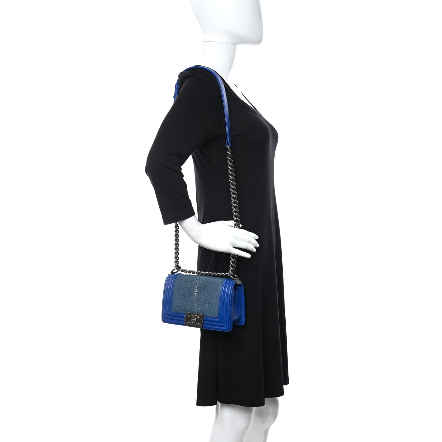 Galuchat Stingray Small Boy Flap Blue