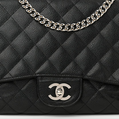 Chanel Caviar Quilted Jumbo Single Flap Bijoux Chain Black 8 of 12
