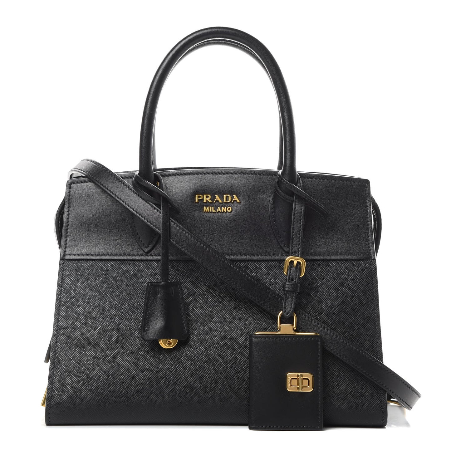 Saffiano City Calfskin Small Esplanade Tote Black