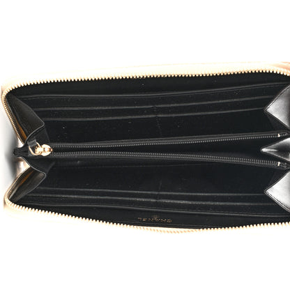 Chanel Caviar Iridescent Calfskin Long Duo Zip Around Wallet Light Gold Black 5 of 13