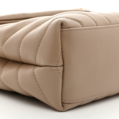Saint Laurent Calfskin Y Quilted Monogram Small Loulou Chain Satchel Dark Beige 10 of 11