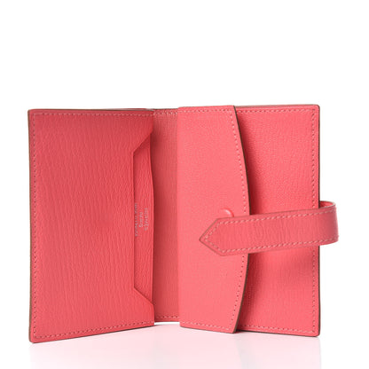 Hermes Chevre Mysore Mini Bearn Wallet Rose Lipstick 5 of 8