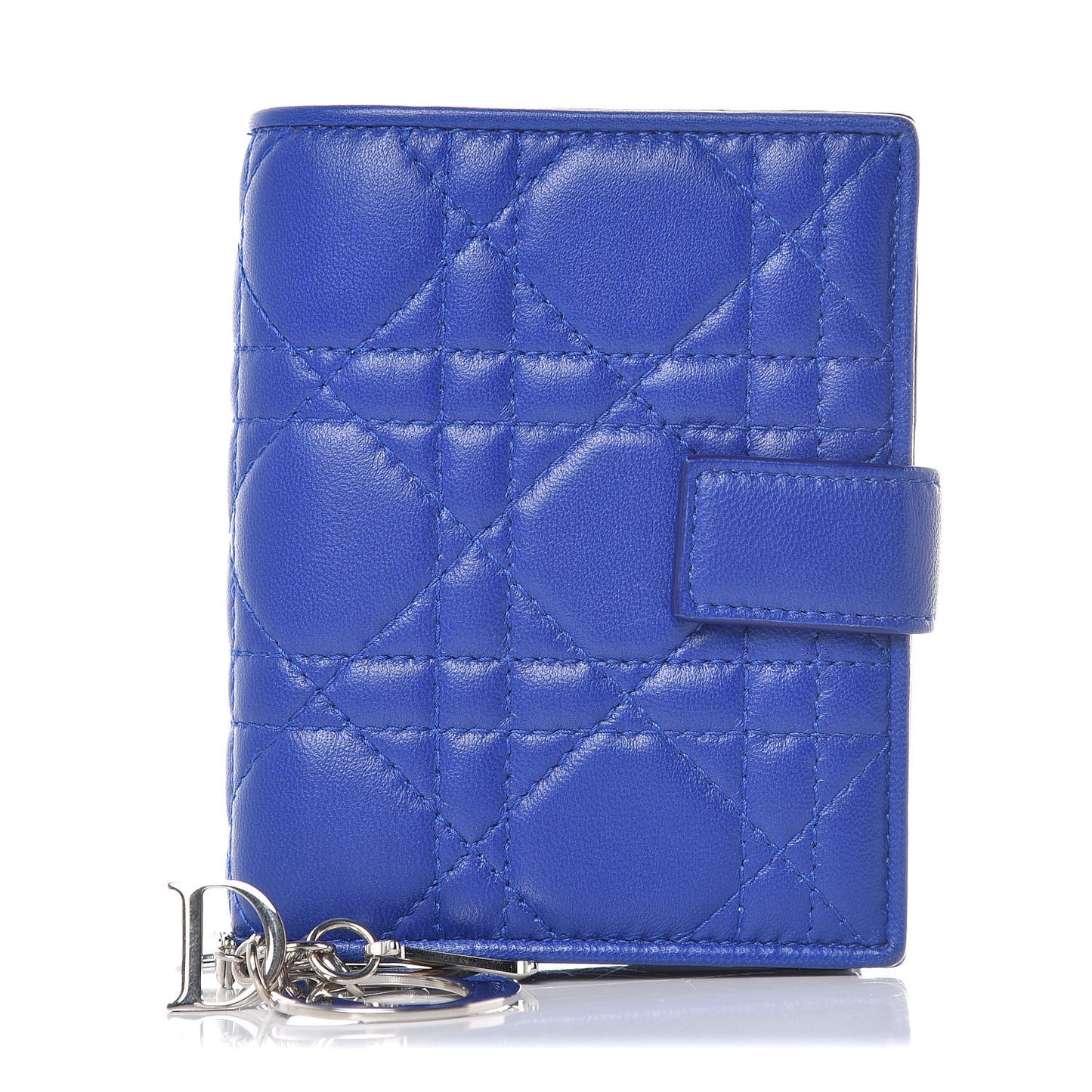 Lambskin Cannage Lady Dior Eden Wallet Blue