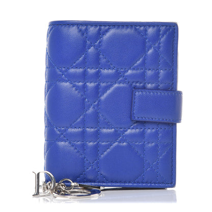 Christian Dior Lambskin Cannage Lady Dior Eden Wallet Blue 1 of 9